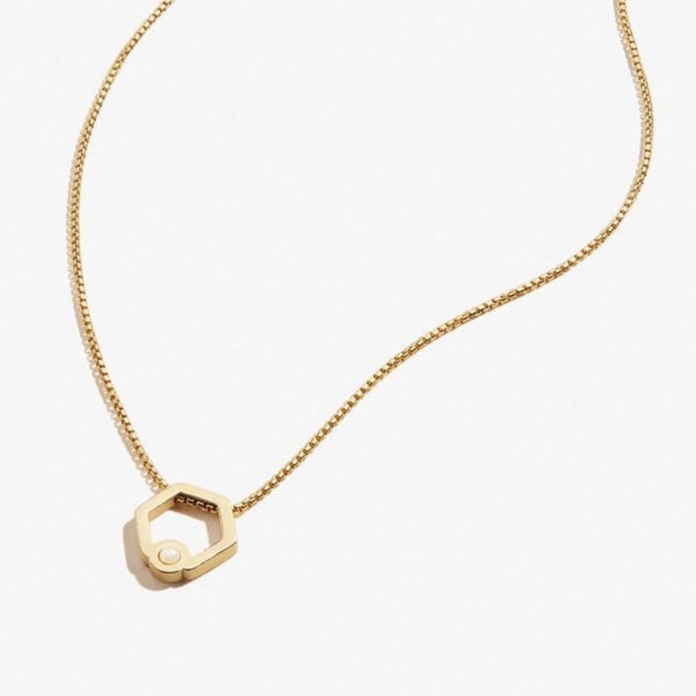 Alex & Ani Honeycomb Necklace, 14K Gold over SS, 18"